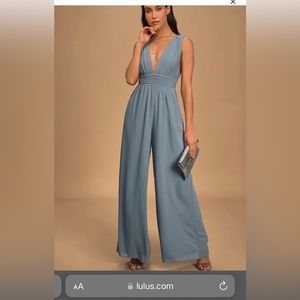 Lulus blue wide-leg jumpsuit